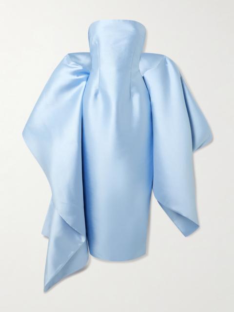 SOLACE LONDON Renee Cape-effect Satin Midi Dress