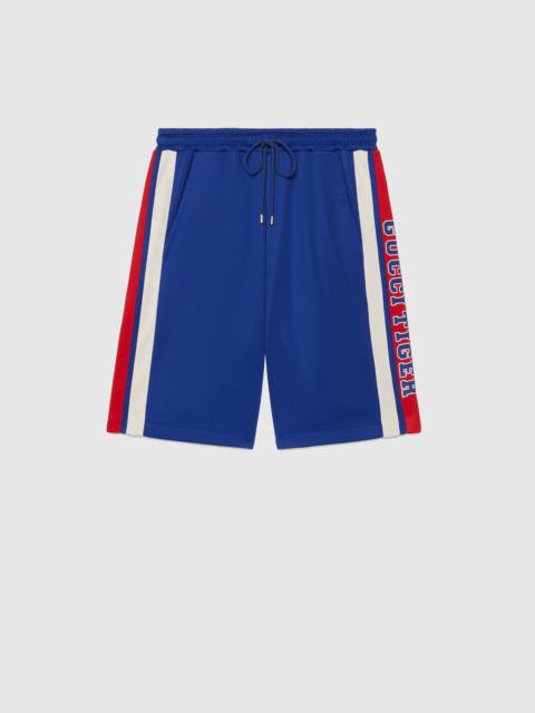 GUCCI Gucci Tiger cotton jersey shorts with stripes