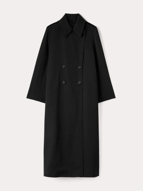 Long fluid summer coat black