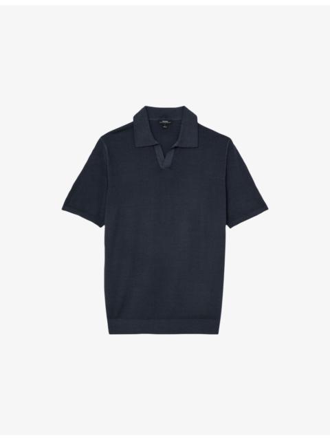 REISS Rook Open-Collar Merino Wool Polo Shirt