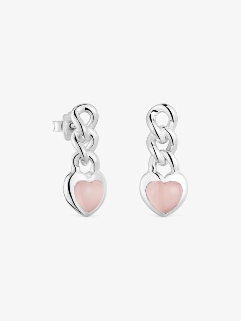 TOUS Short silver and chalcedony heart Earrings Bold Motif