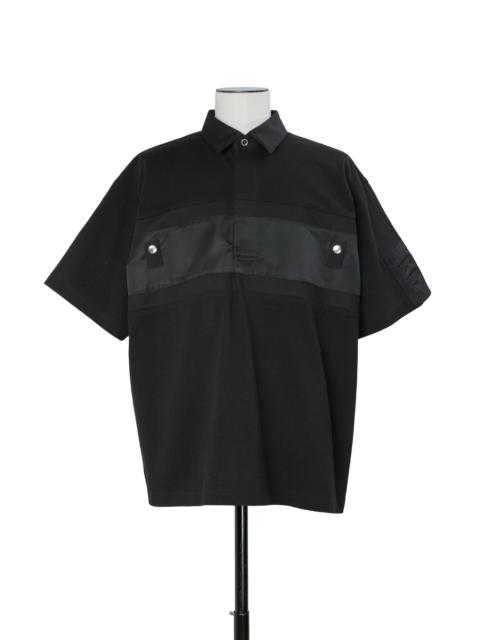 sacai Cotton Jersey x Nylon Twill Polo Shirt
