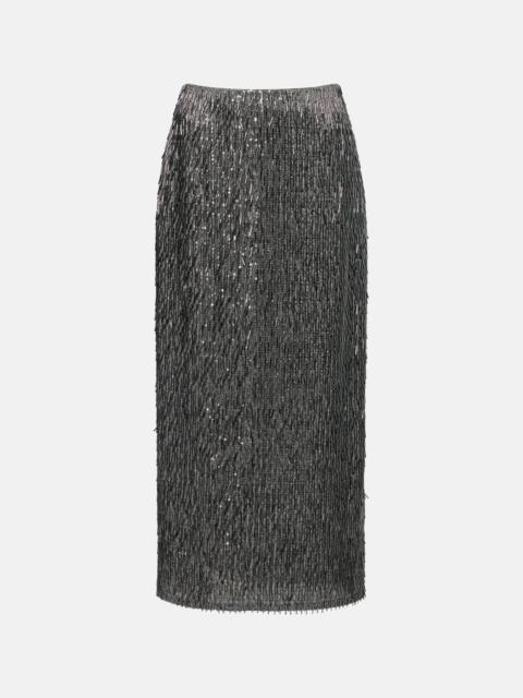 Erdem Sequined high-rise pencil skirt