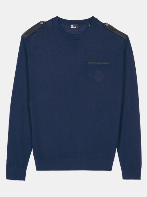 The Kooples BLUE MERINO WOOL SWEATER