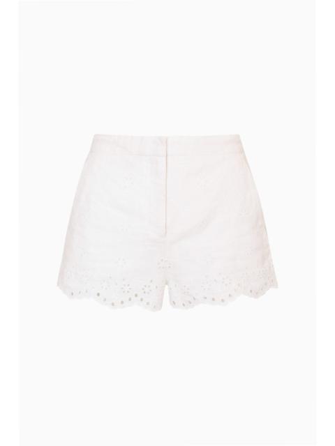 LoveShackFancy Jodine Eyelet Linen Shorts