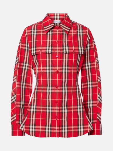 Burberry Burberry Check peplum cotton shirt