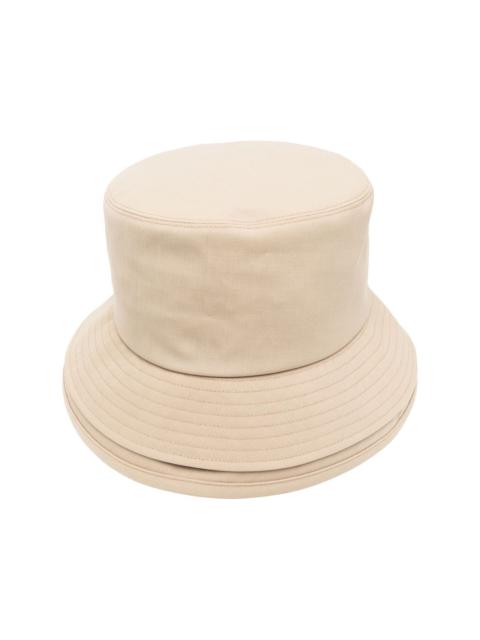 sacai layered-brim wool bucket hat