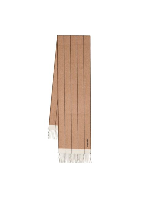 striped wool-cashmere scarf