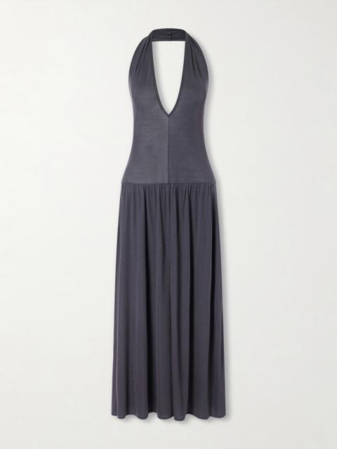 ST. AGNI Tencel Lyocell Halterneck Midi Dress