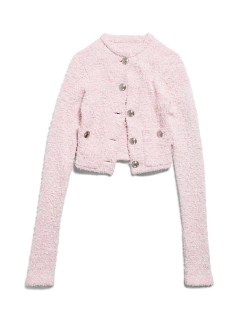 BALENCIAGA Women's Cropped Cardigan in Pink