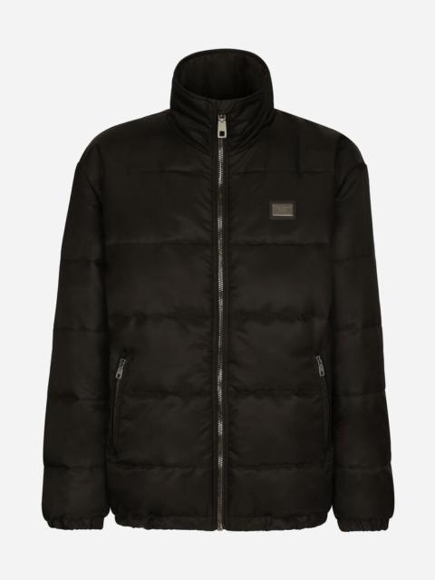 Dolce & Gabbana Nylon high-necked jacket with branded tag