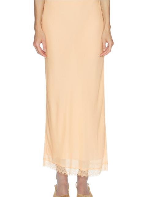 HELSA Viscose Satin Slip Skirt With Lace