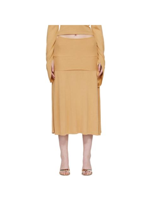 AYA MUSE Tan Rylin Midi Skirt
