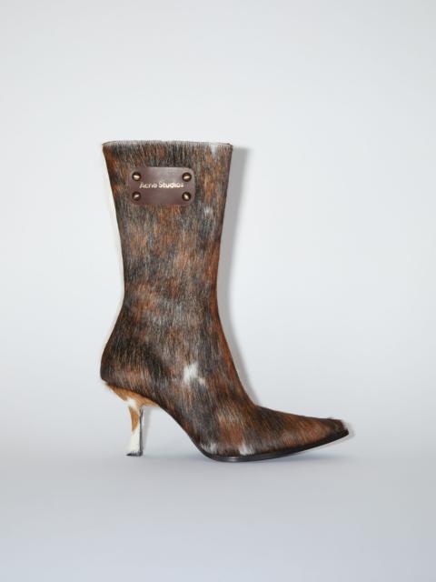 Acne Studios Hairy leather ankle boot - Multi brown
