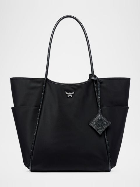 MCM Aren Extra Large Nylon Shopper Tote Bag