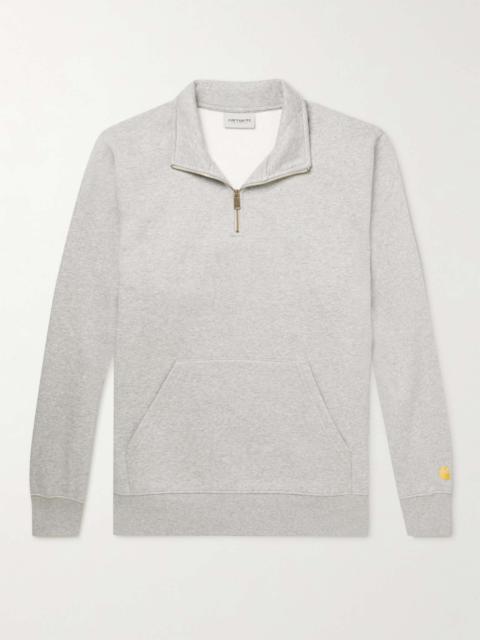 Carhartt Chase Logo-Embroidered Cotton-Blend Jersey Half-Zip Sweatshirt