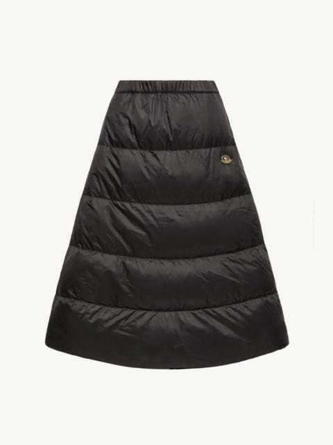 Moncler Reversible Wool Twill Padded Midi Skirt