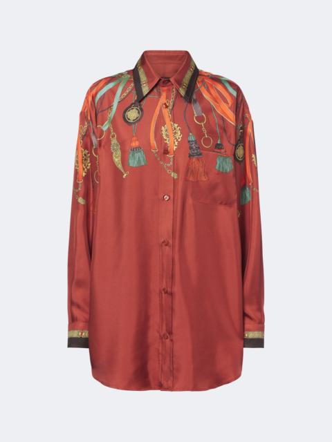 Etro Printed silk satin shirt