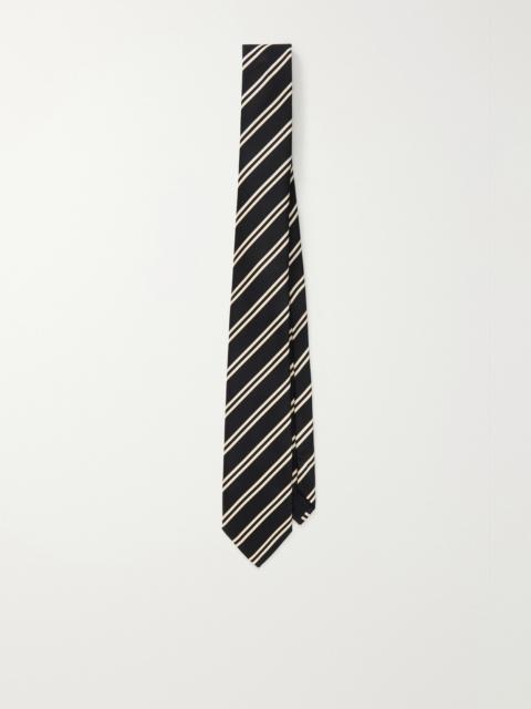 SAINT LAURENT 7cm Striped Silk-Twill Tie