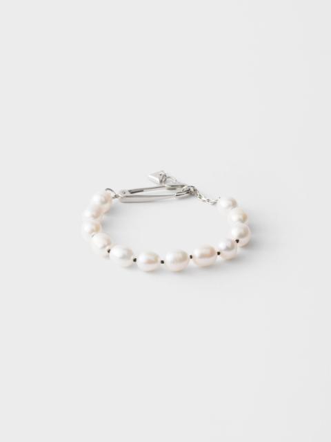 Prada Metal bracelet with pearls