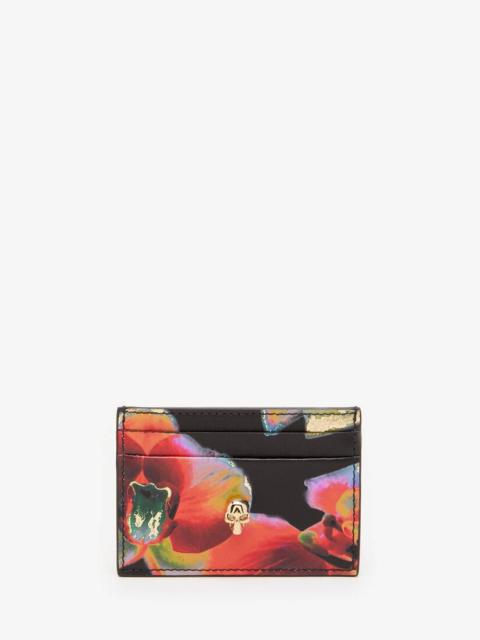 Alexander McQueen Women's Solarised Orchid Skull Card Holder in Multicolor