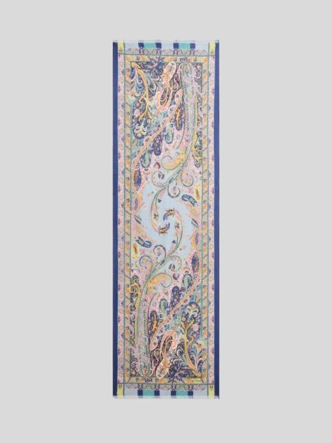 Etro SILK SCARF WITH FLORAL LEAFY MOTIF