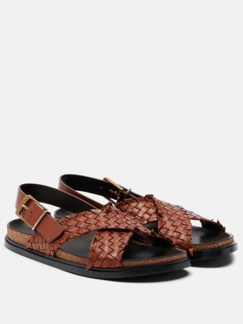 The Row Buckle leather slingback sandals