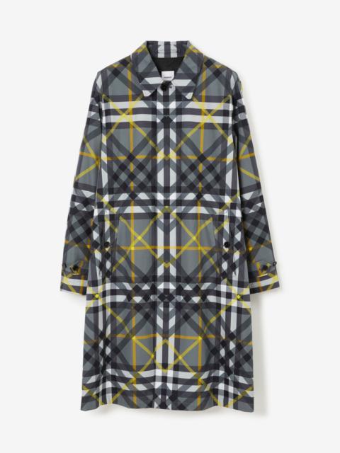 Burberry Layered Check Cotton Gabardine Car Coat