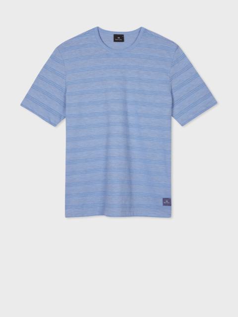 Powder Blue Stripe Marl T-Shirt