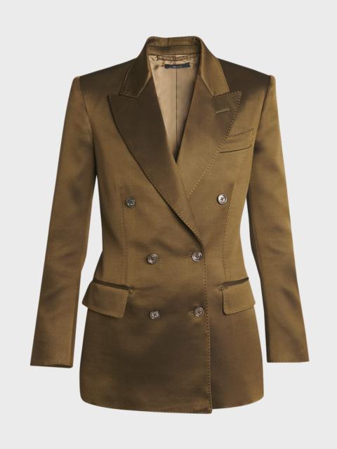 TOM FORD Silk-Wool Twill Double-Breasted Jacket