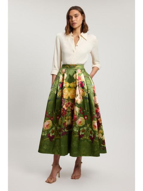 KAREN MILLEN Floral twill woven prom skirt