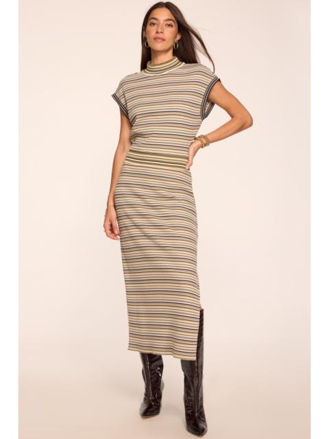 RAMY BROOK Natalie Striped Mock Neck Midi Dress