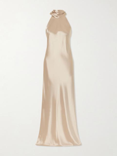 GALVAN Sienna Satin Halterneck Gown
