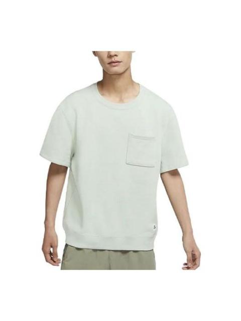 Nike Nike SB Solid Color Round Neck Pocket Athleisure Casual Sports Short Sleeve Unisex Blue / Navy Blue