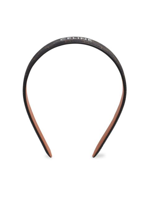 Triomphe Canvas Celine Headband In Calfskin And Canvas