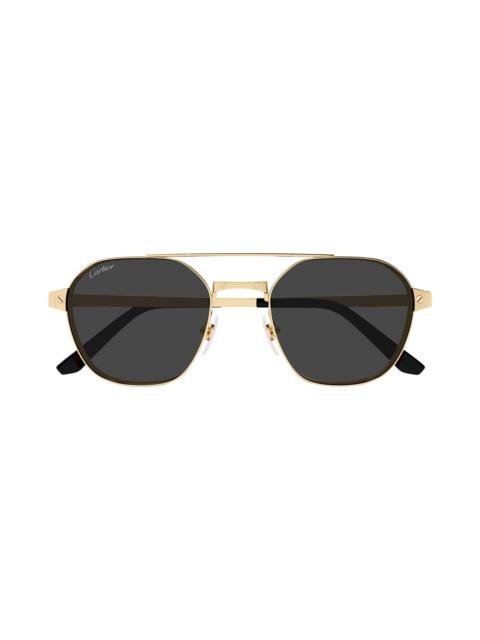 Cartier Men's Santos Classic 52MM Aviator Sunglasses - Gold Black