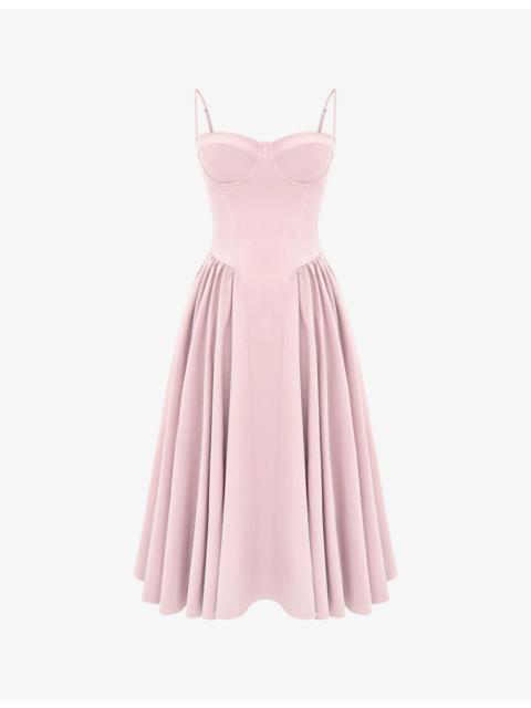 House of CB Samaria corseted woven midi dress