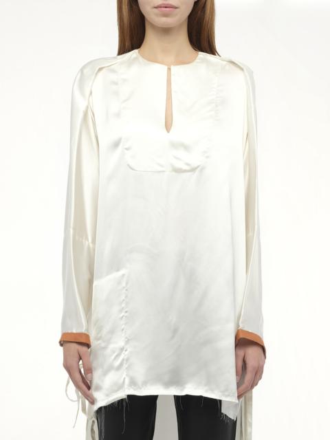 Loewe Satin Long Back Top in White