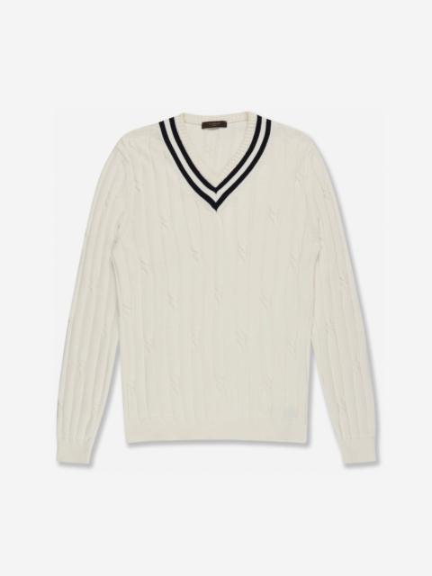 SLOWEAR Slim fit V-neck cotton jumper
