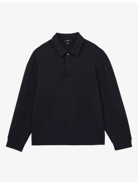 REISS Brooks Relaxed-Fit Cotton-Blend Polo Sweatshirt