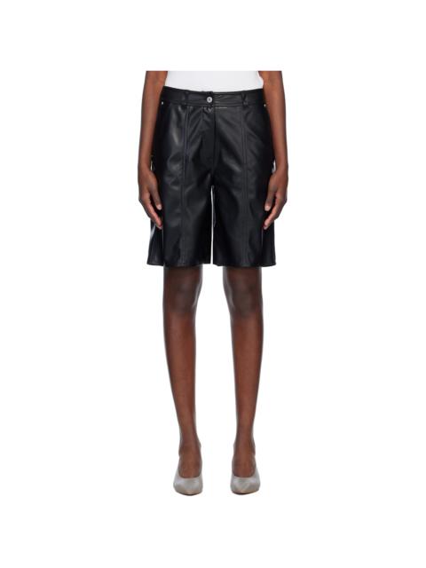 STAND STUDIO Black Julieta Faux-Leather Shorts