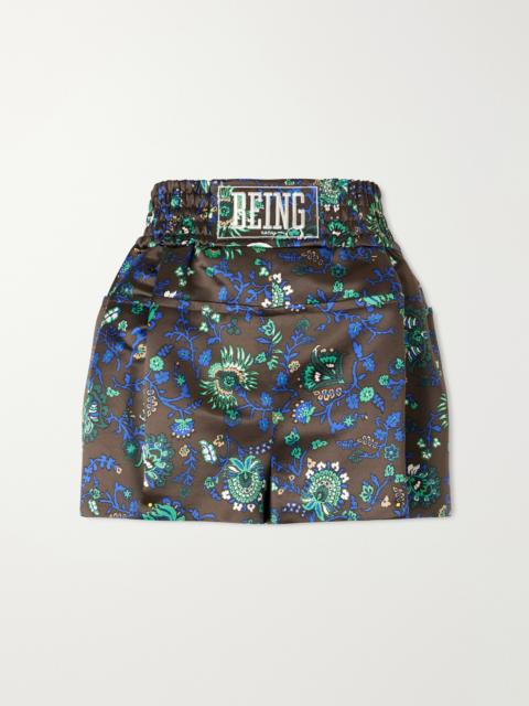 sacai Floral-print Satin Shorts