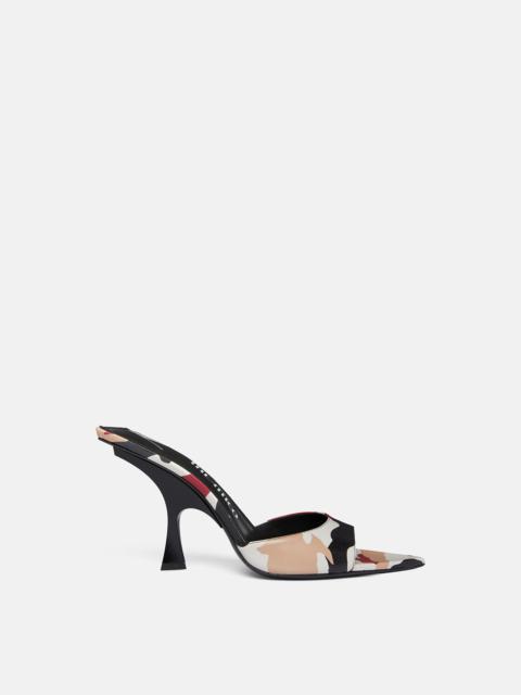 ''ESTER'' BEIGE, BLACK, RED AND NUDE MULE