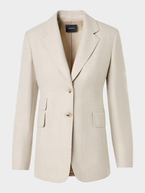 AKRIS Arie Cashmere Pepita Houndstooth Single-Breasted Jacket