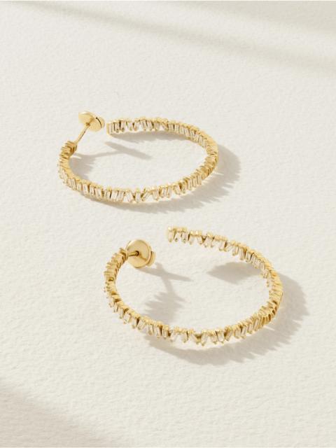 SUZANNE KALAN 18-karat Gold Diamond Hoop Earrings