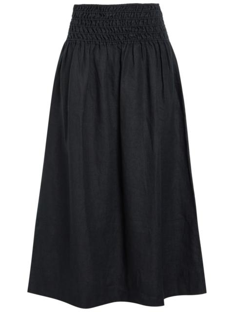 Rails Rails Alessa Shirred Linen Midi Skirt
