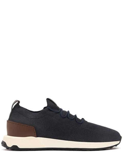 Tod's SOCK SNEAKERS IN TECHNICAL FABRIC AND LEATHER - BLACK