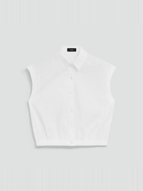 Theory Cap-Sleeve Shirt in Good Poplin