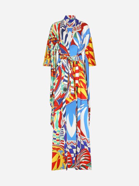 Dolce & Gabbana Carretto-print charmeuse kimono