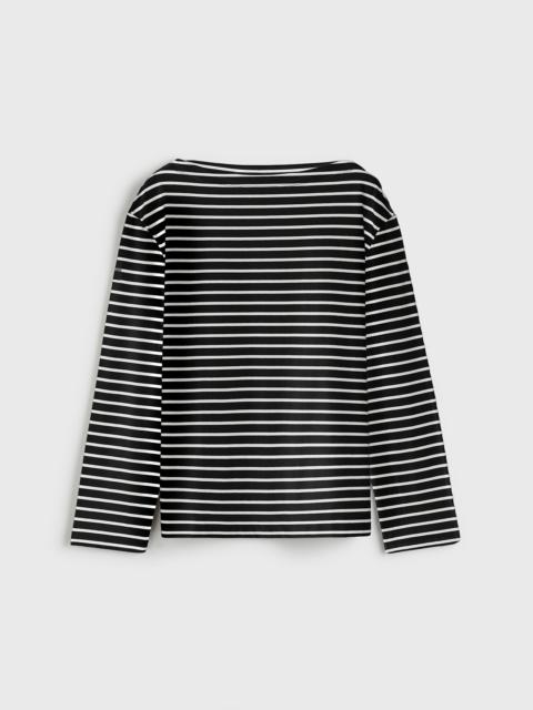 TOTEME Stripe jersey long-sleeve tee black/white